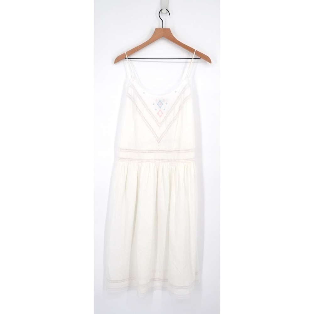 Vintage Amaretta Embroidered Prairie Dress White Women's S Midi
